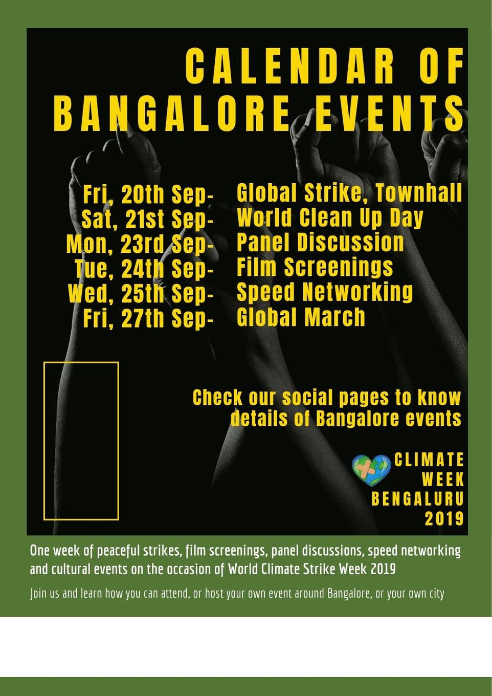 Climate Week Bengaluru 2019 itinerary, seven events across seven days