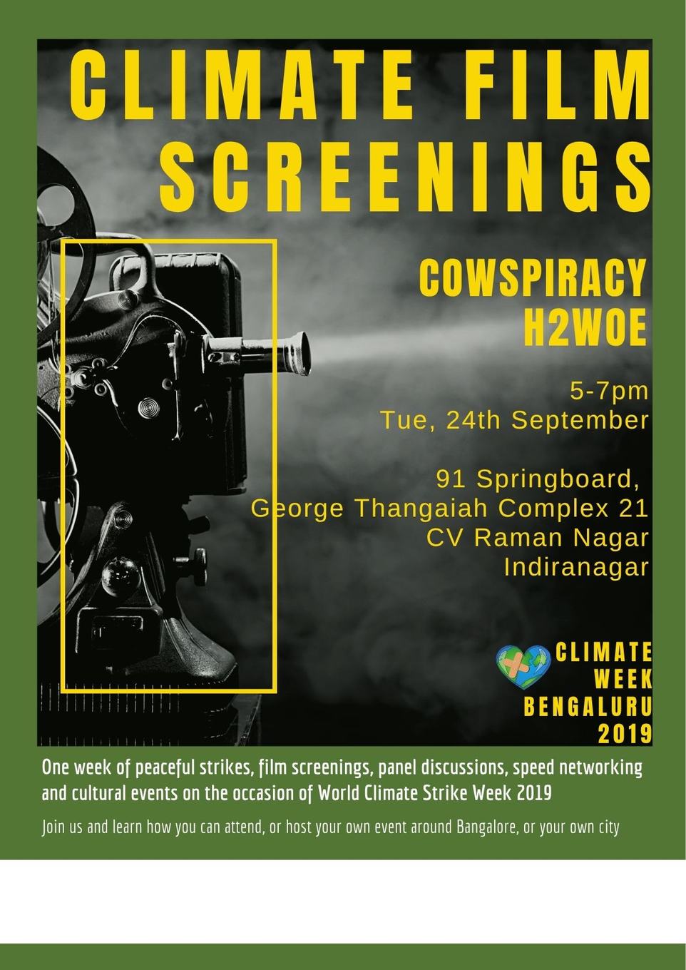 Poster for the Indiranagar film screening evening