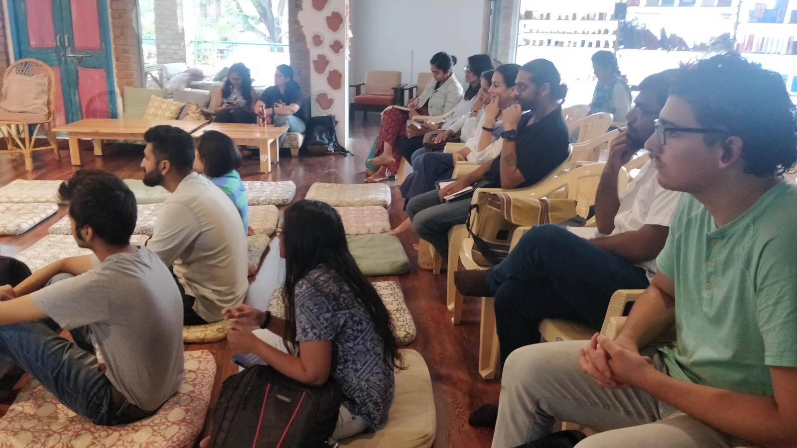A full room settles in for the panel discussion