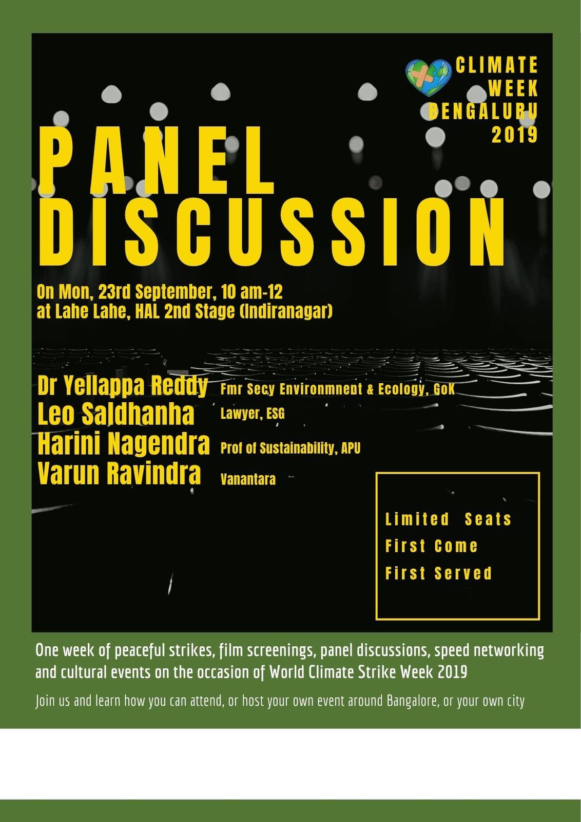 Poster announcing the opening panel discussion