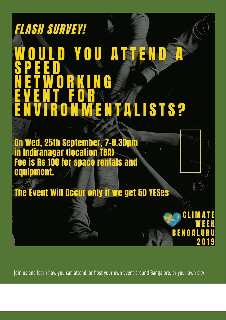 Poster inviting the city to speed networking